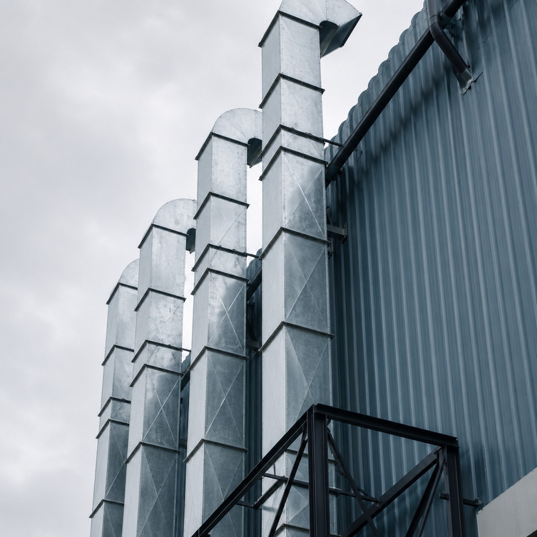 Industrial ducting for DYNOVA paint booth blower systems